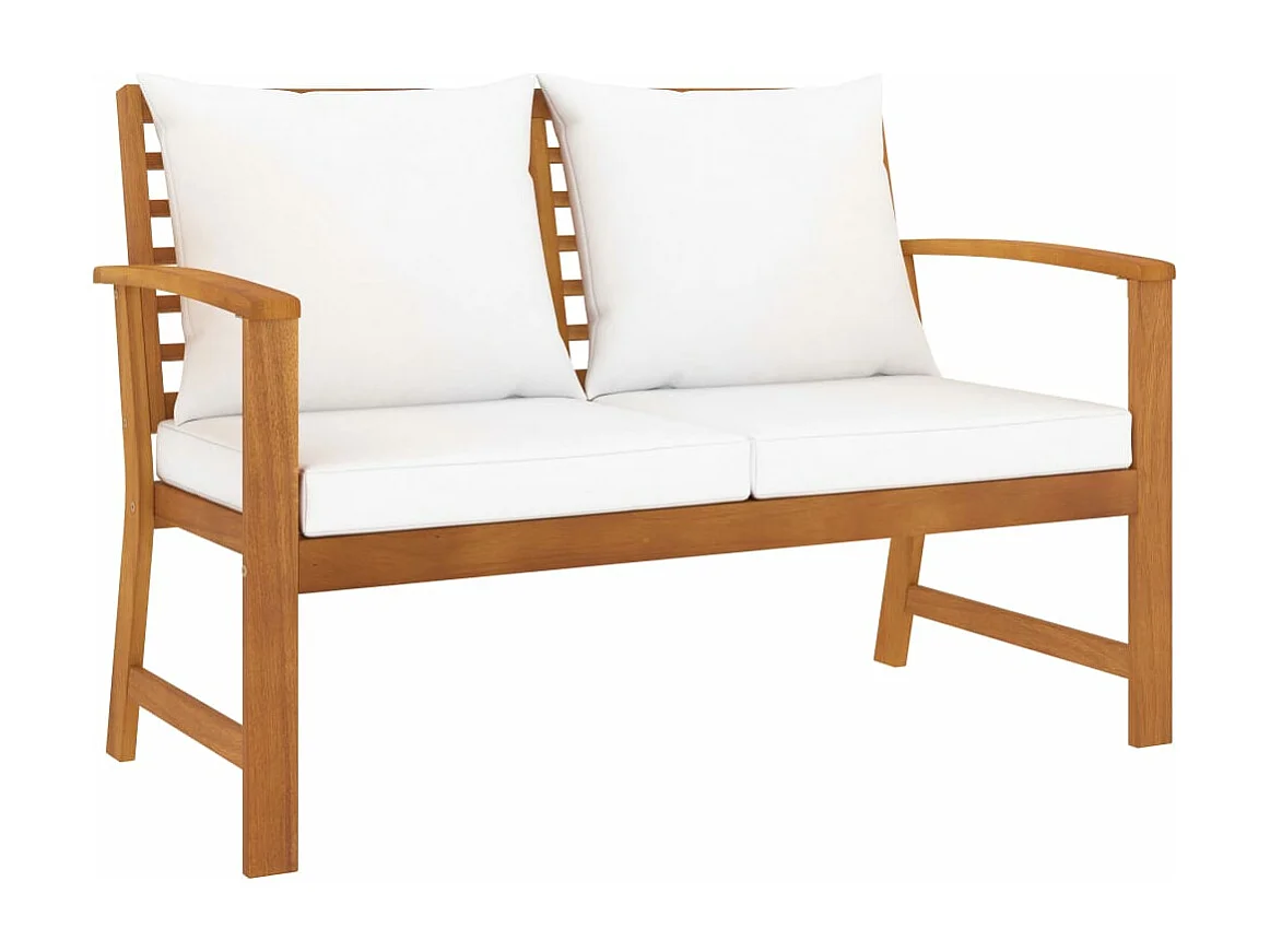 3-tlg. Garten-Sitzgruppe: Sofa + Tisch | Garten-Lounge-Set mit Auflagen Massivholz Akazie -GKD217775