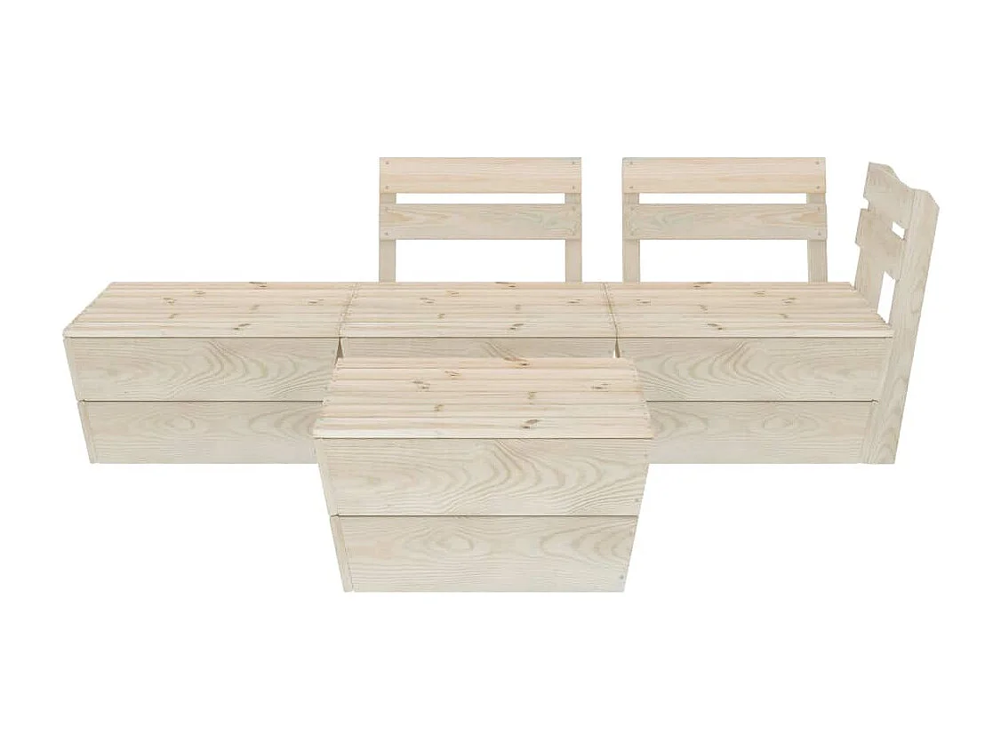 Salon de jardin palette 4 pcs Bois d'épicéa imprégné BE94942