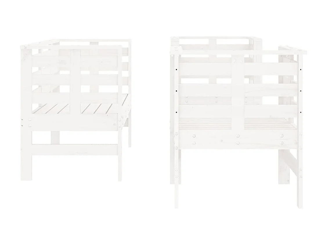 3 pcs conjunto lounge de jardim madeira de pinho maciça branco PT77235