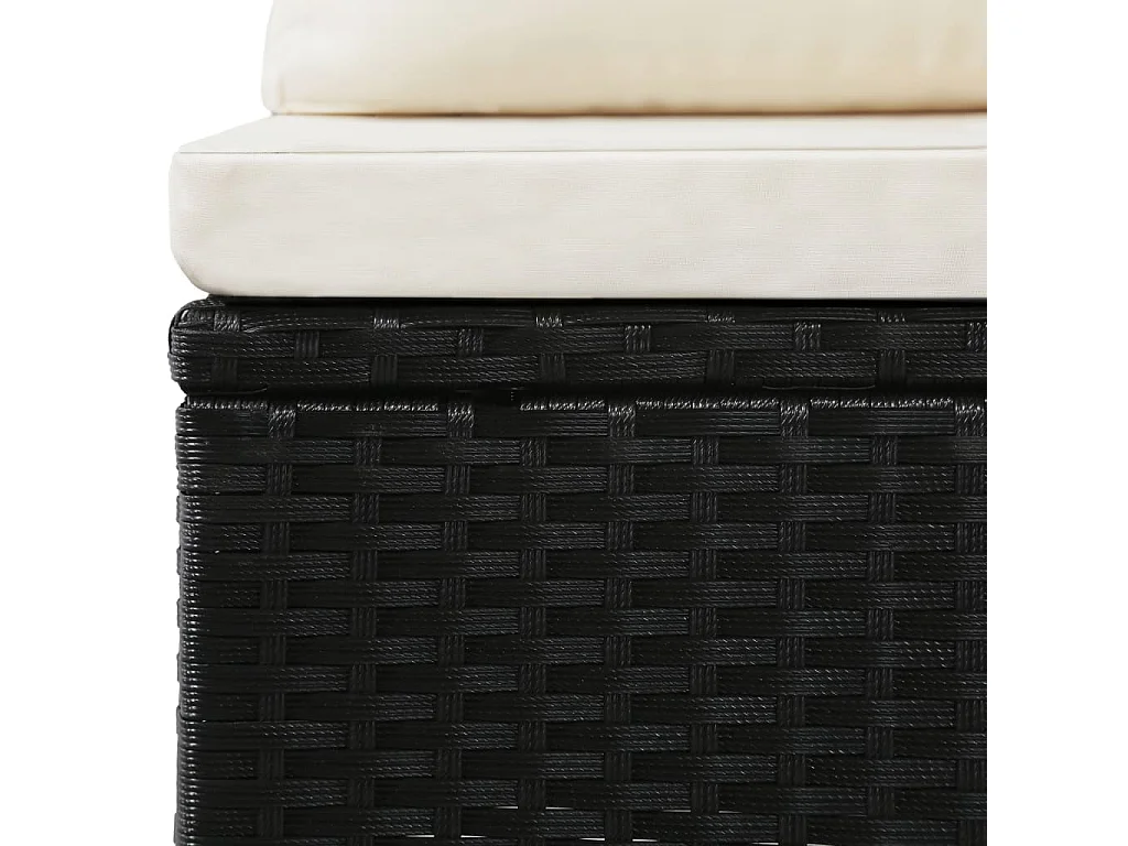 4-tlg. Garten-Sitzgruppe: Sofa + Tisch | Garten-Lounge-Set mit Auflagen Poly Rattan Schwarz -GKD591593