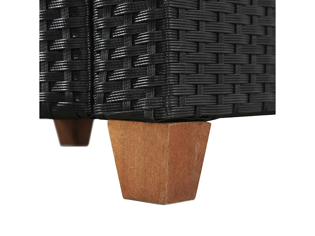 4-tlg. Garten-Sitzgruppe: Sofa + Tisch | Garten-Lounge-Set mit Auflagen Poly Rattan Schwarz -GKD591593