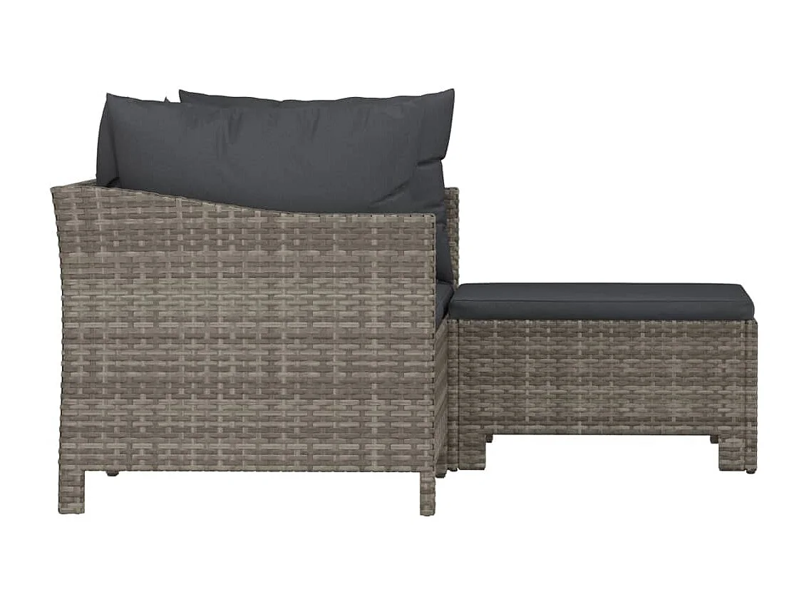 Salon de jardin 3 pcs avec coussins Gris Résine tressée SSG17990