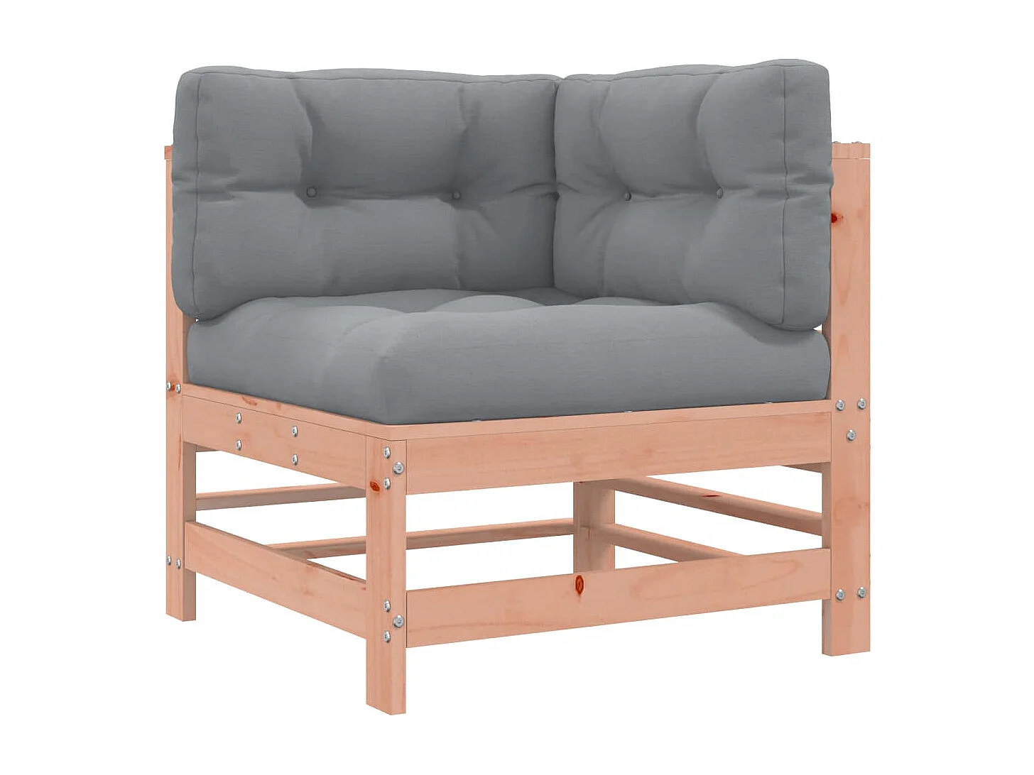 3-tlg. Garten-Sitzgruppe: Sofa + Tisch | Garten-Lounge-Set mit Kissen Massivholz Douglasie -GKD365986