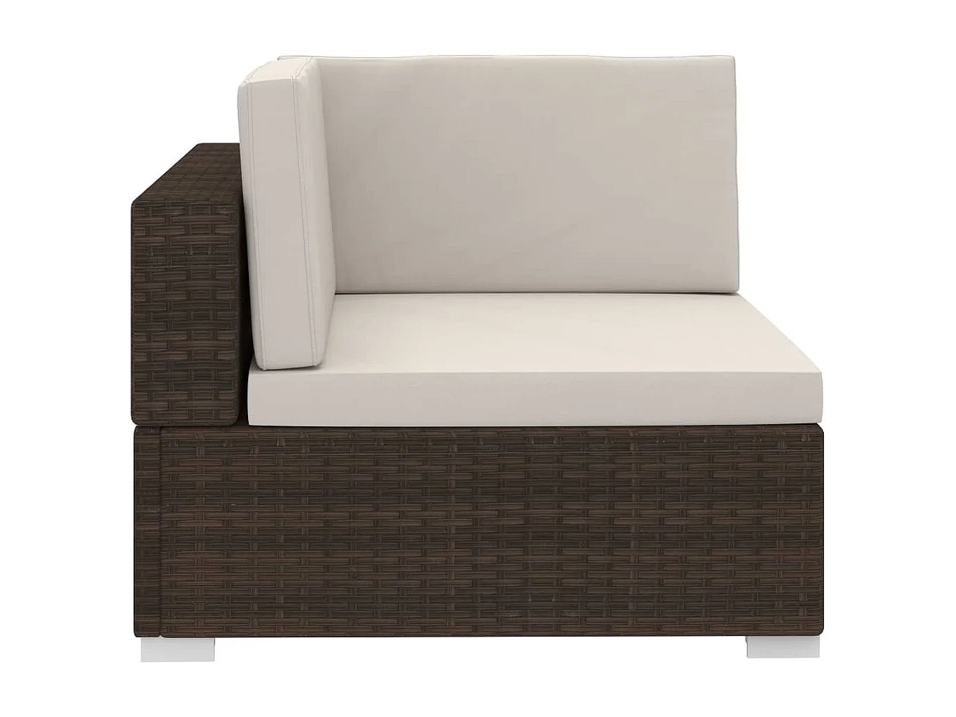 4-tlg. Garten-Sofagarnitur,Gartenmöbel-Set mit Auflagen Poly Rattan Braun -gkd729720