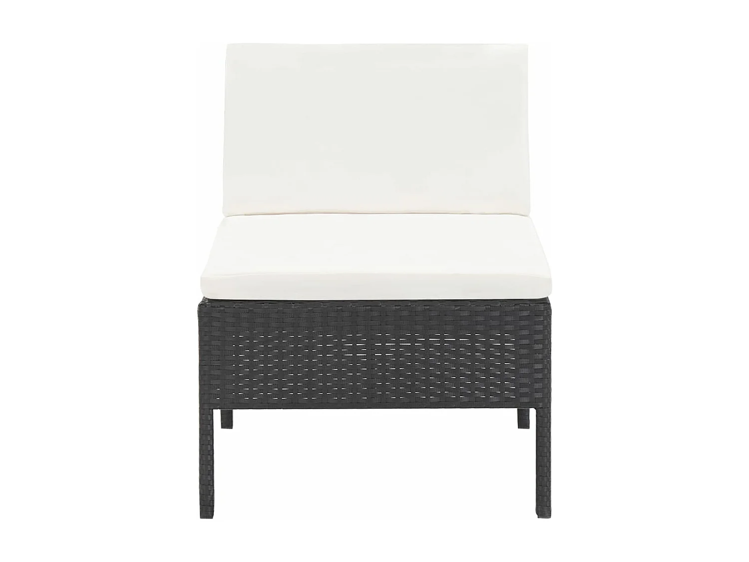 3-tlg. Garten-Sitzgruppe | Garten-Lounge-Set mit Auflagen Poly Rattan Schwarz -GKD478581