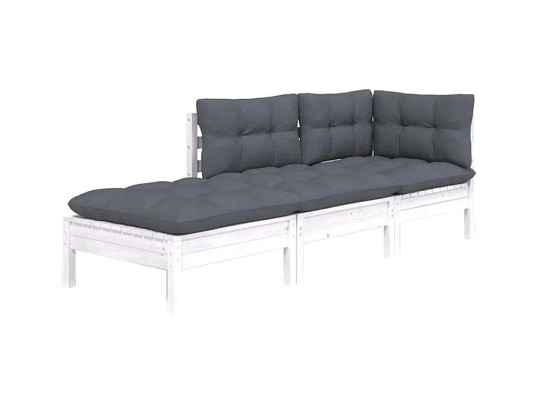 3-tlg. Garten-Sitzgruppe | Garten-Lounge-Set mit Kissen Kiefer Massivholz -GKD925788