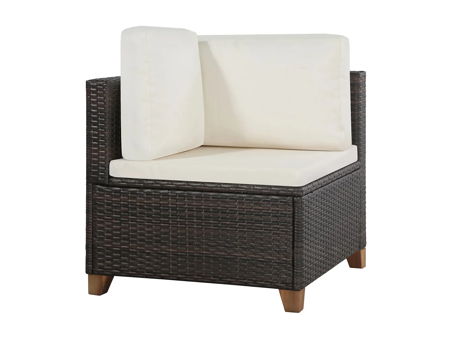 4-tlg. Garten-Sitzgruppe: Sofa + Tisch | Garten-Lounge-Set mit Auflagen Poly Rattan Braun -GKD941553