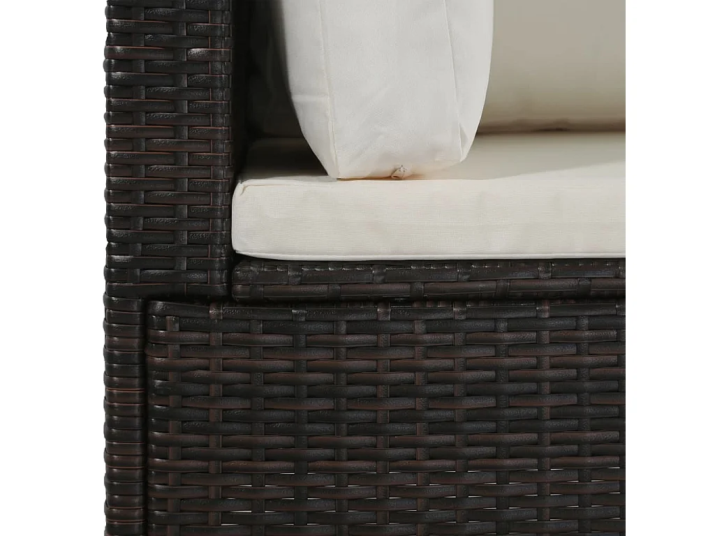 4-tlg. Garten-Sitzgruppe: Sofa + Tisch | Garten-Lounge-Set mit Auflagen Poly Rattan Braun -GKD941553