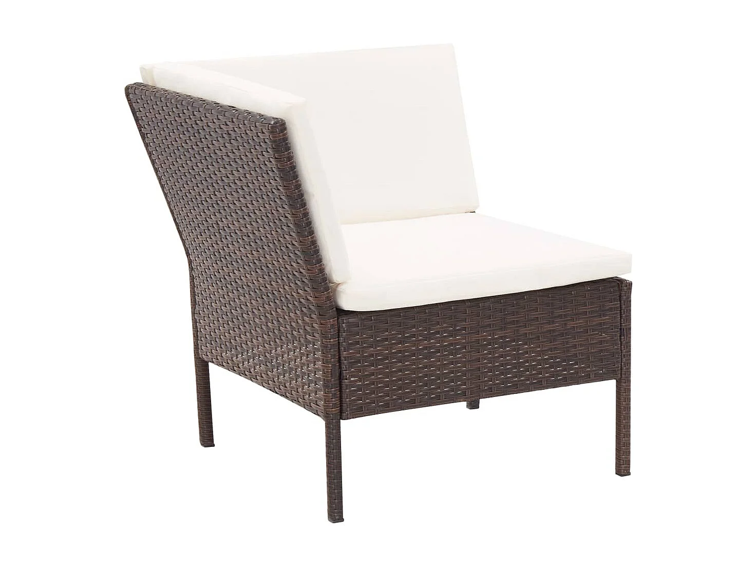 Salon de jardin 3 pcs avec coussins Résine tressée Marron BE17320