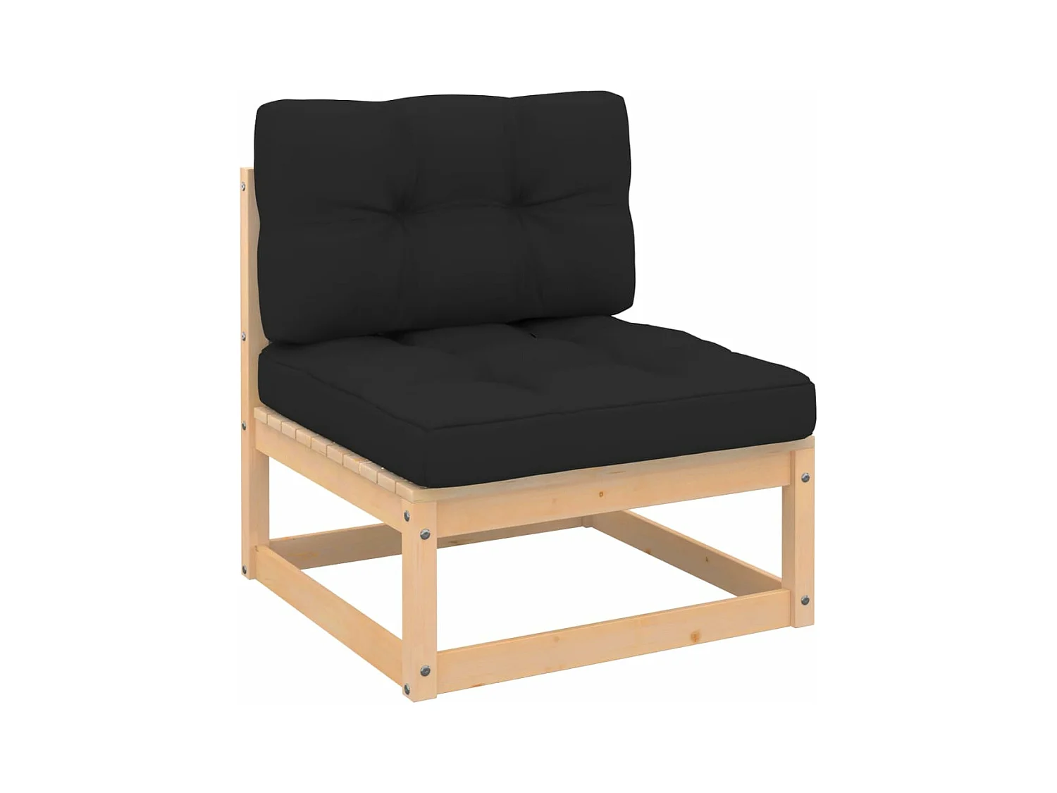 4-tlg. Garten-Sitzgruppe | Garten-Lounge-Set mit Kissen Massivholz Kiefer -GKD978323