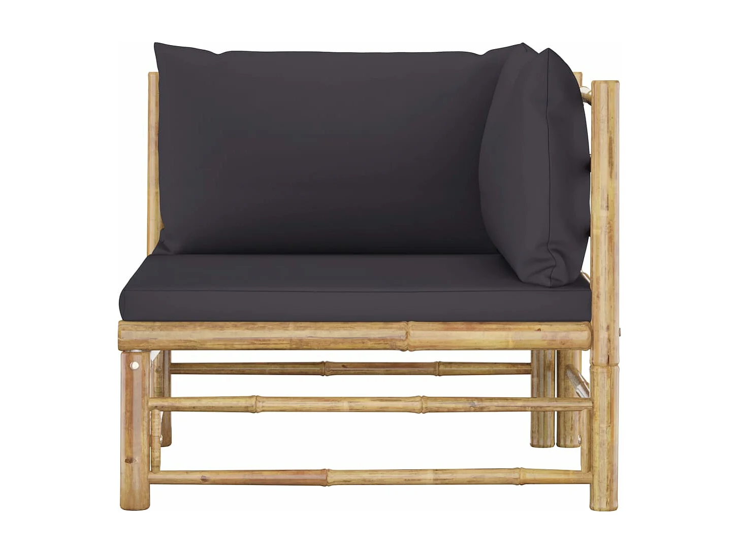 Salon de jardin 2 pcs avec coussins gris foncé Bambou BE44660