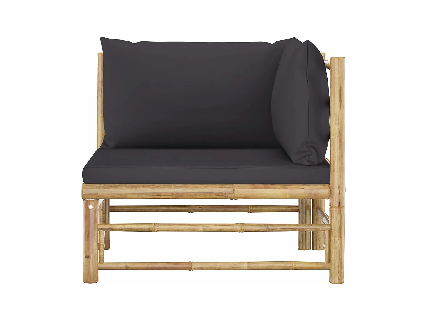 2-tlg. Garten-Sitzgruppe | Garten-Lounge-Set mit Dunkelgrauen Kissen Bambus -GKD519954