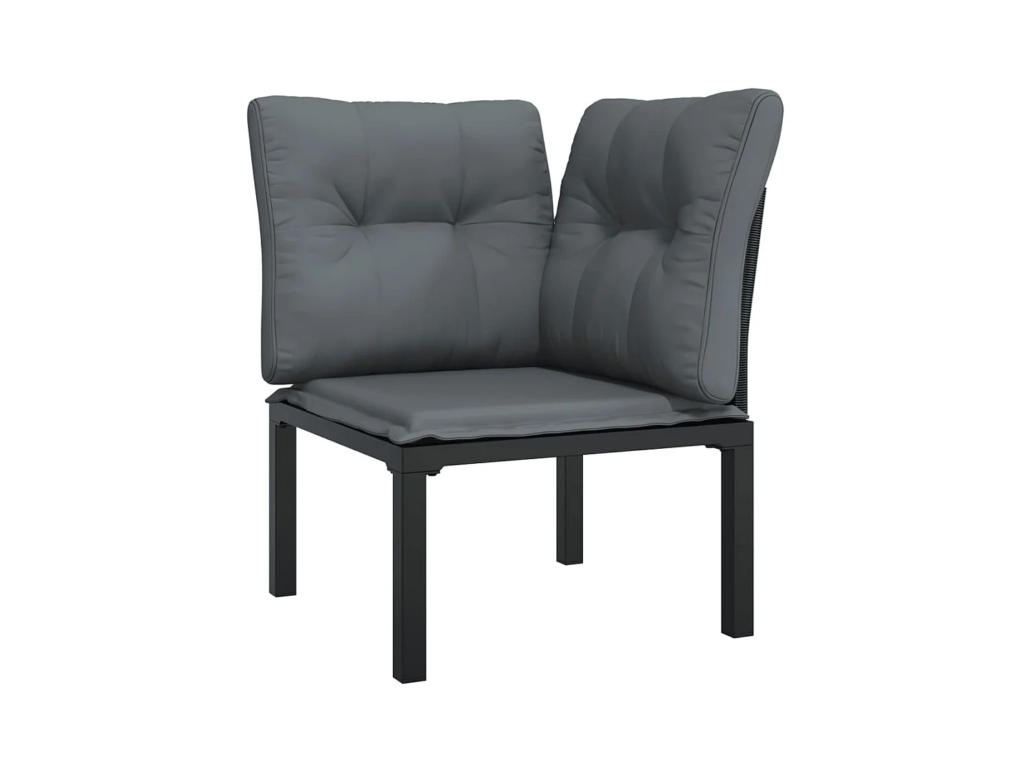 8-tlg. Garten-Sitzgruppe: Sofa + Tisch | Garten-Lounge-Set Schwarz und Grau Poly Rattan -GKD904418