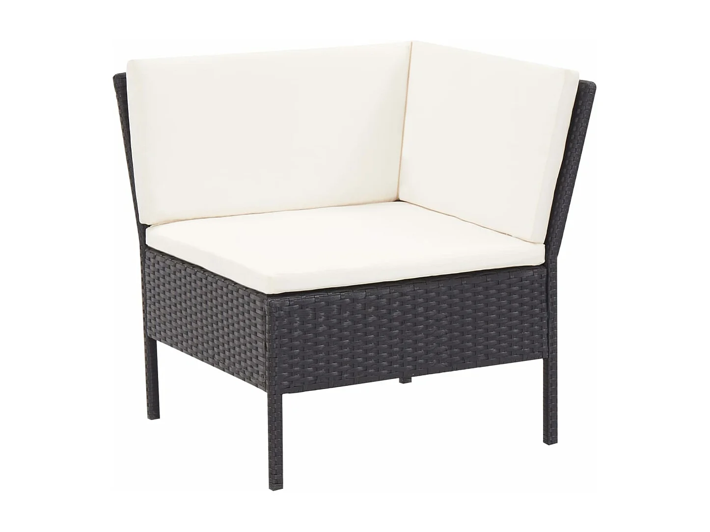 3-tlg. Garten-Sitzgruppe | Garten-Lounge-Set mit Auflagen Poly Rattan Schwarz -GKD228985