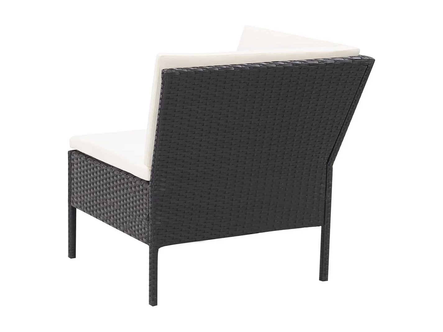 3 pcs conjunto lounge de jardim c/ almofadões vime PE preto PT19642