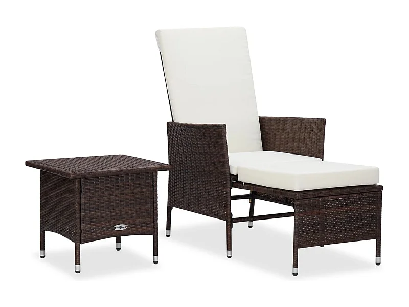 Salon de jardin 2 pcs avec coussins Résine tressée Marron BE89230