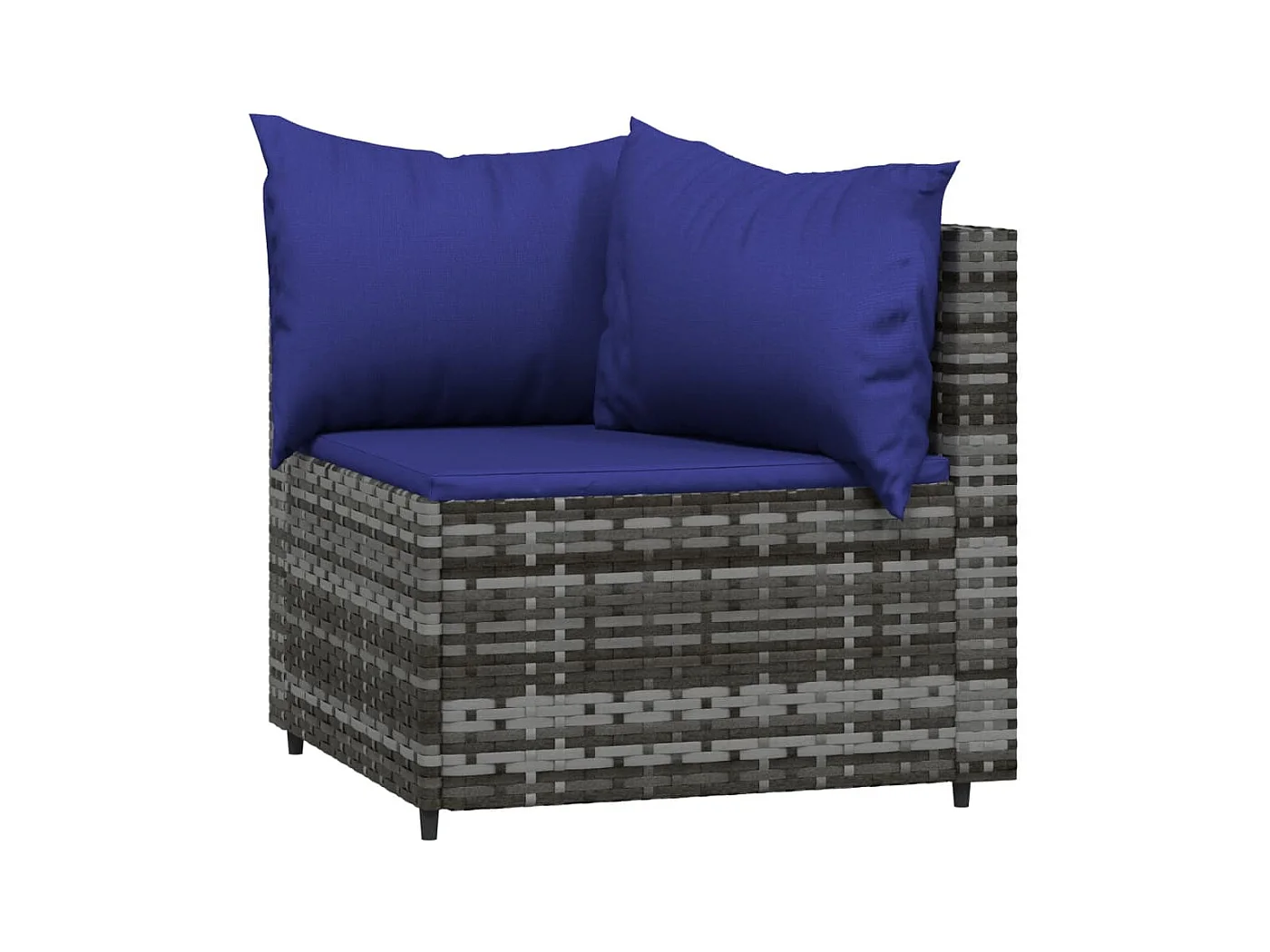 Salon de jardin 4 pcs avec coussins Gris Résine tressée BE13184
