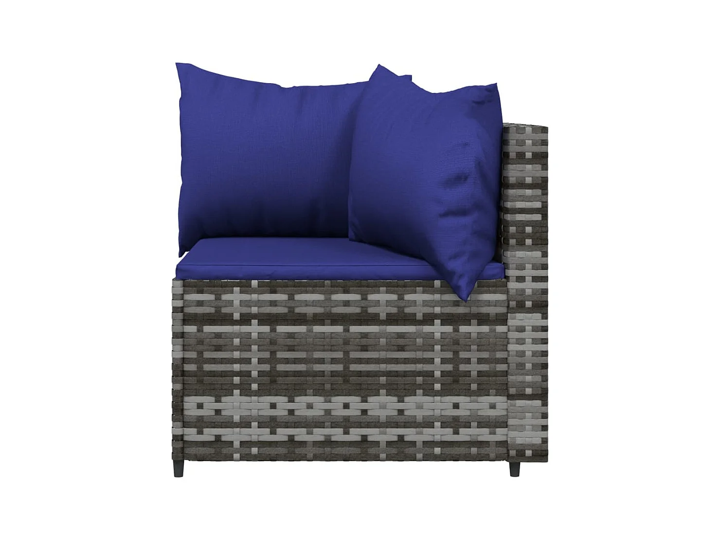 Salon de jardin 4 pcs avec coussins Gris Résine tressée BE13184