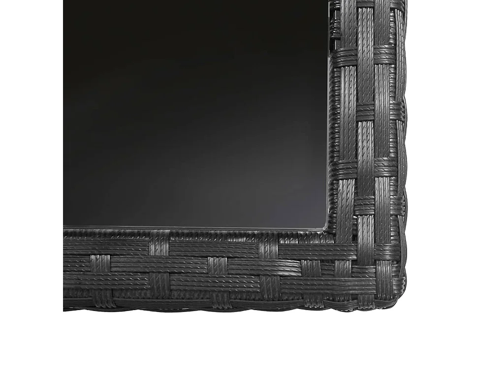 Salon de jardin 3 pcs avec coussins Résine tressée Noir BE78772