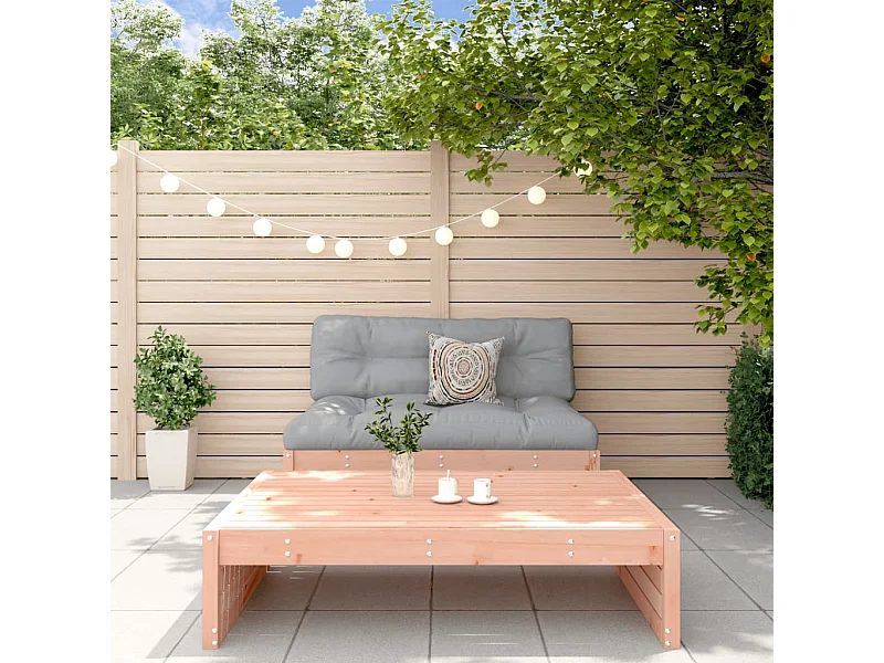 2-tlg. Garten-Sitzgruppe: Sofa + Tisch | Garten-Lounge-Set mit Kissen Massivholz Douglasie -GKD121600