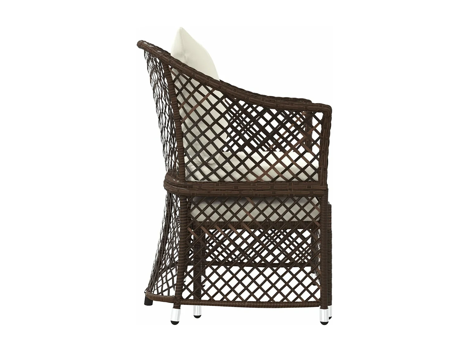 2-tlg. Garten-Sitzgruppe: Sofa + Tisch | Garten-Lounge-Set mit Kissen Braun Poly Rattan -GKD161106