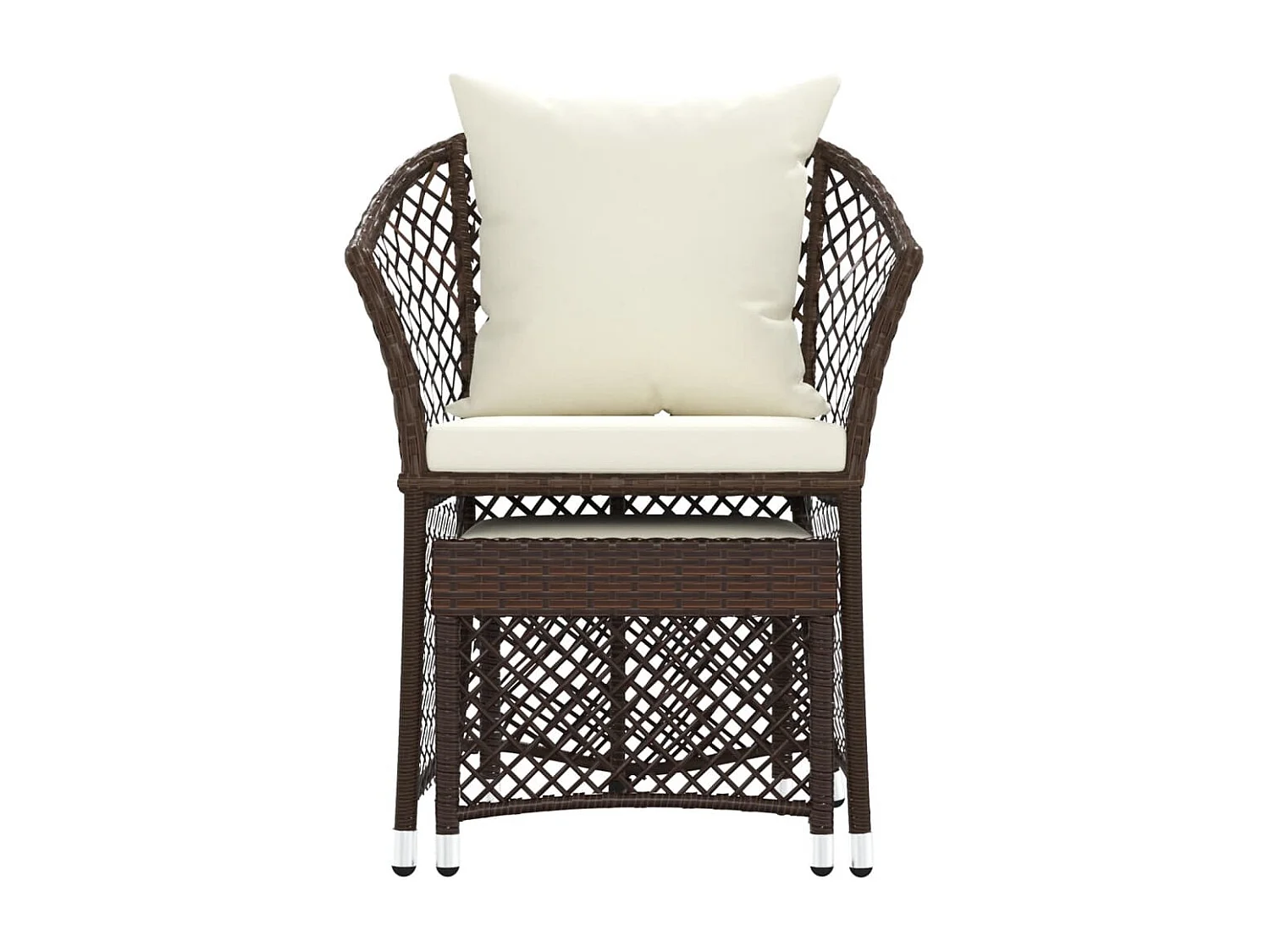 Salon de jardin 2 pcs avec coussins Marron Résine tressée BE89762