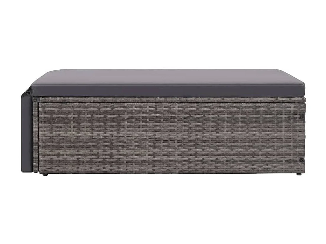 2-tlg. Garten-Sitzgruppe | Garten-Lounge-Set mit Auflagen Poly Rattan Grau -GKD996190