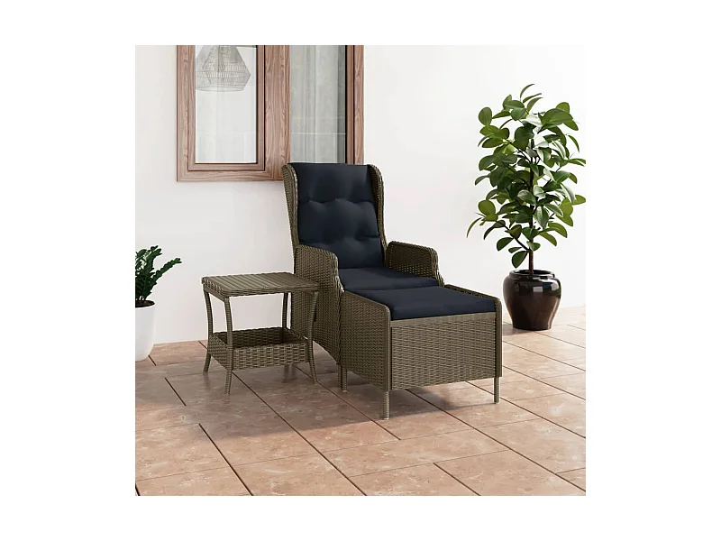 2-tlg. Garten-Sitzgruppe: Sofa + Tisch | Garten-Lounge-Set mit Auflagen Poly Rattan Braun -GKD402834