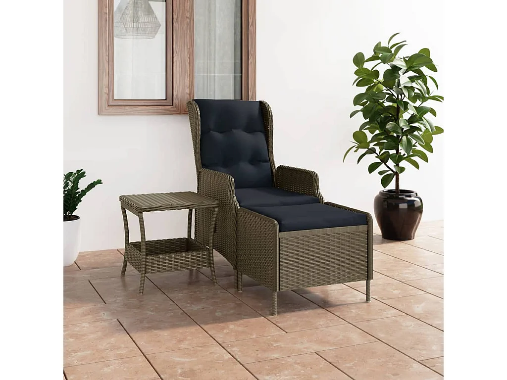 2-tlg. Garten-Sitzgruppe: Sofa + Tisch | Garten-Lounge-Set mit Auflagen Poly Rattan Braun -GKD402834