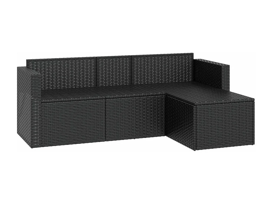 Loungeset poly rattan zwart NL45470
