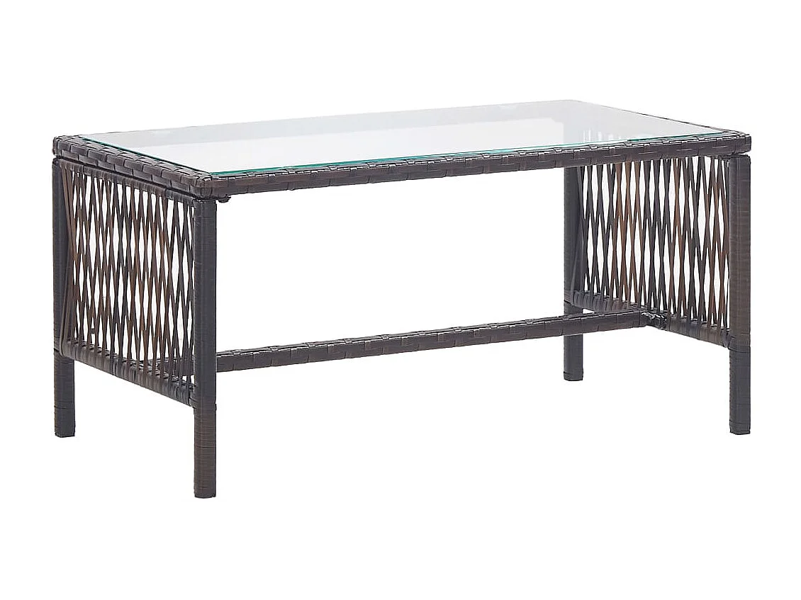 Salon de jardin 4 pcs avec coussins Résine tressée Marron BE64323