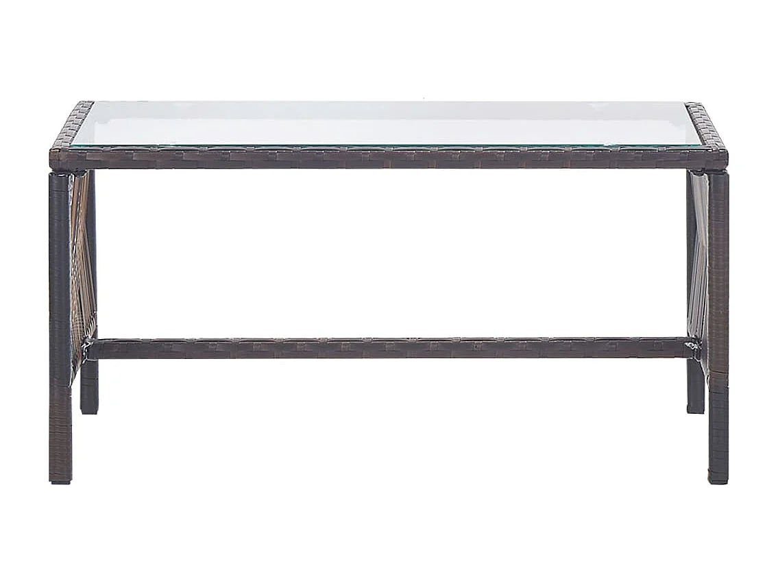 Salon de jardin 4 pcs avec coussins Résine tressée Marron BE64323