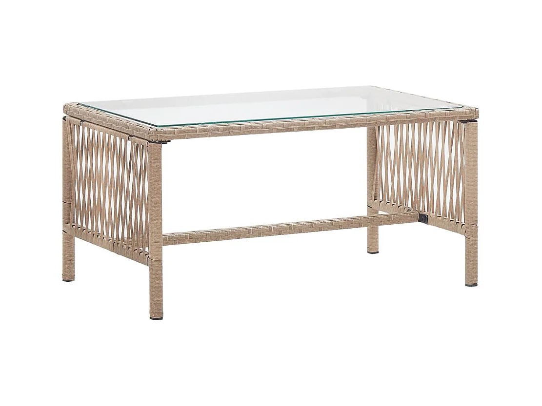 Salon de jardin 4 pcs avec coussins Résine tressée Beige BE41370