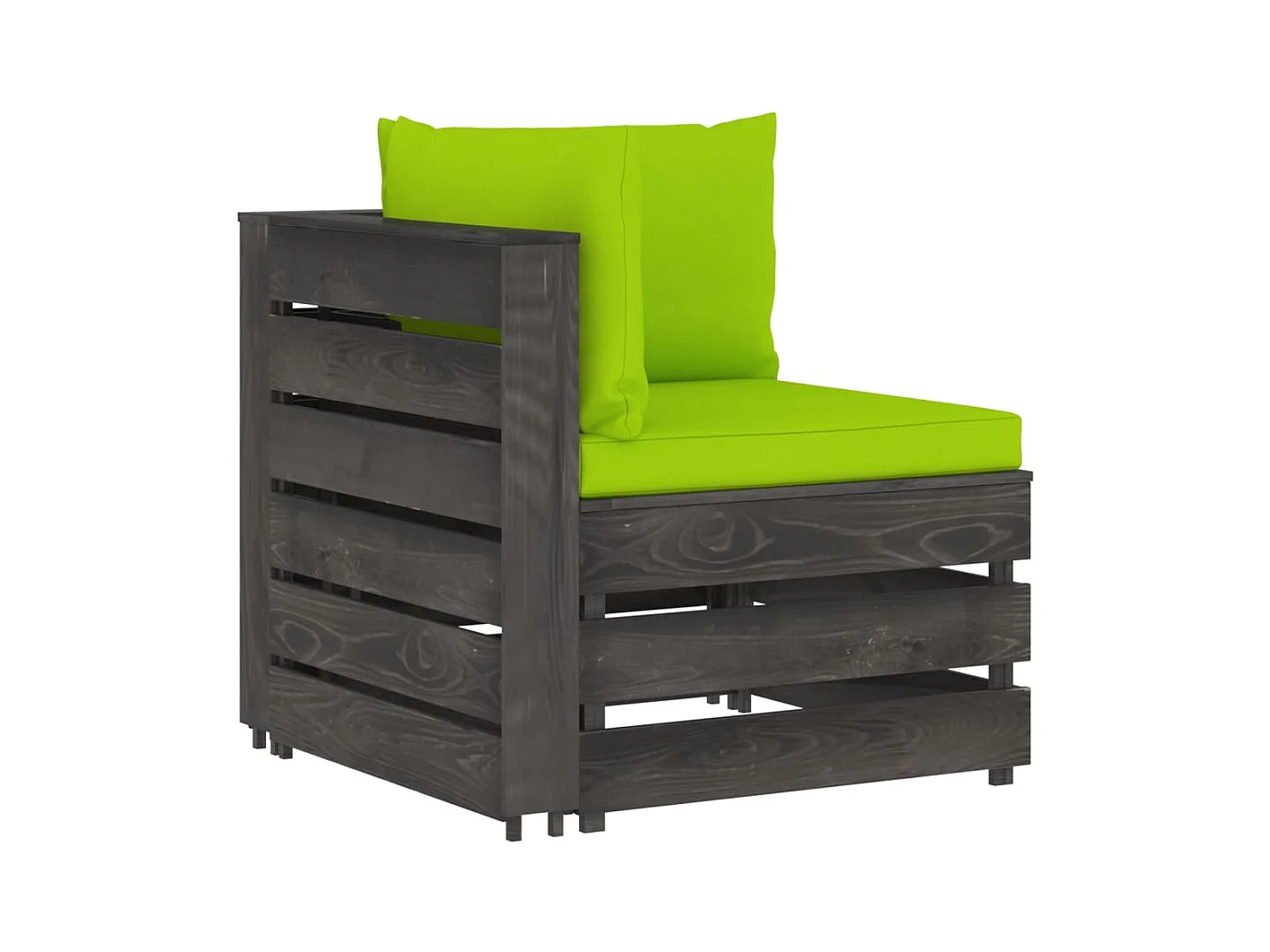 6-tlg. Garten-Sitzgruppe: Sofa + Tisch | Garten-Lounge-Set mit Kissen Grau Imprägniertes Holz -GKD680103