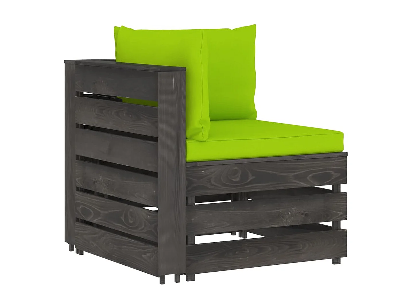 Salon de jardin 6 pcs avec coussins Bois imprégné de gris BE73639