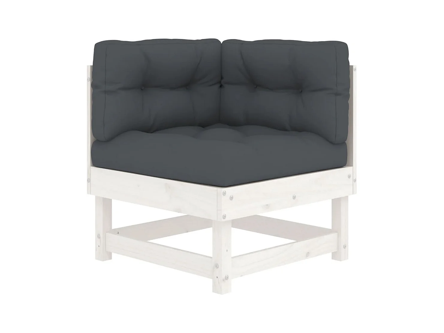 4-tlg. Garten-Sitzgruppe: Sofa + Tisch | Garten-Lounge-Set mit Kissen Weiß Massivholz -GKD487178