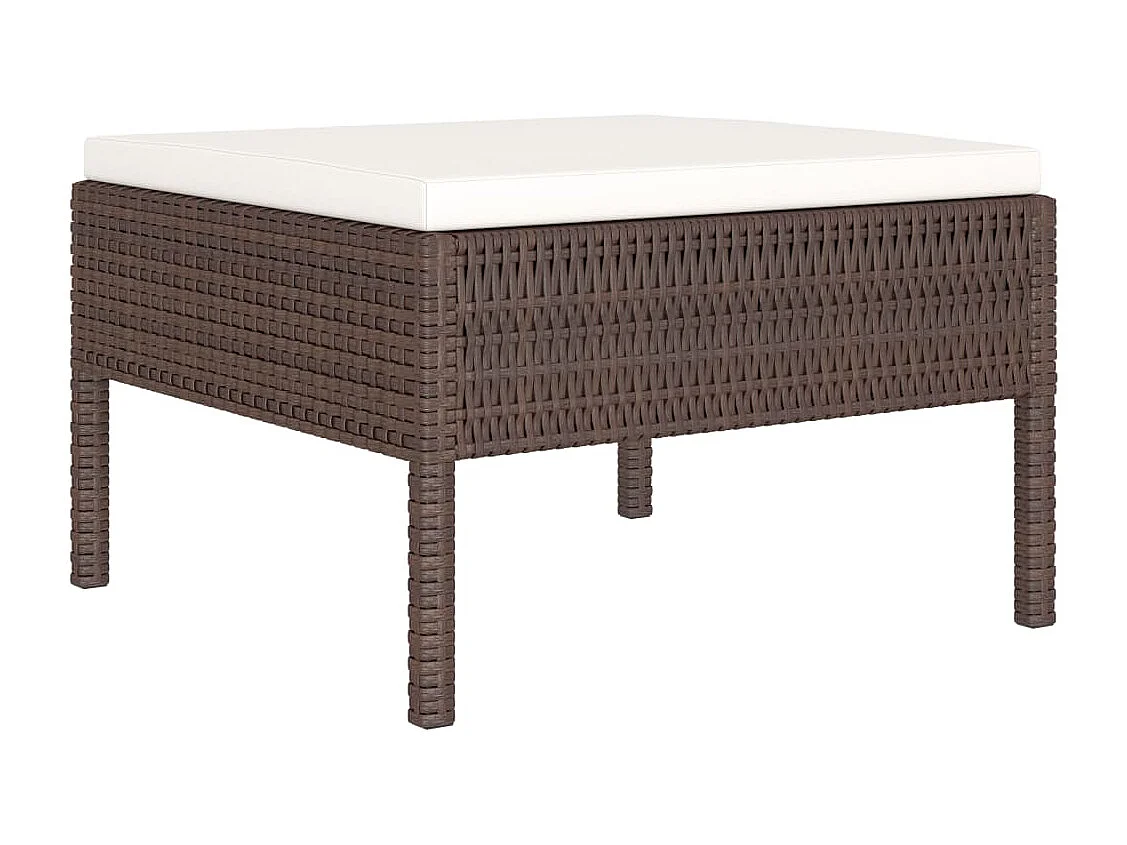 6-delige Loungeset met kussens poly rattan bruin NL88222
