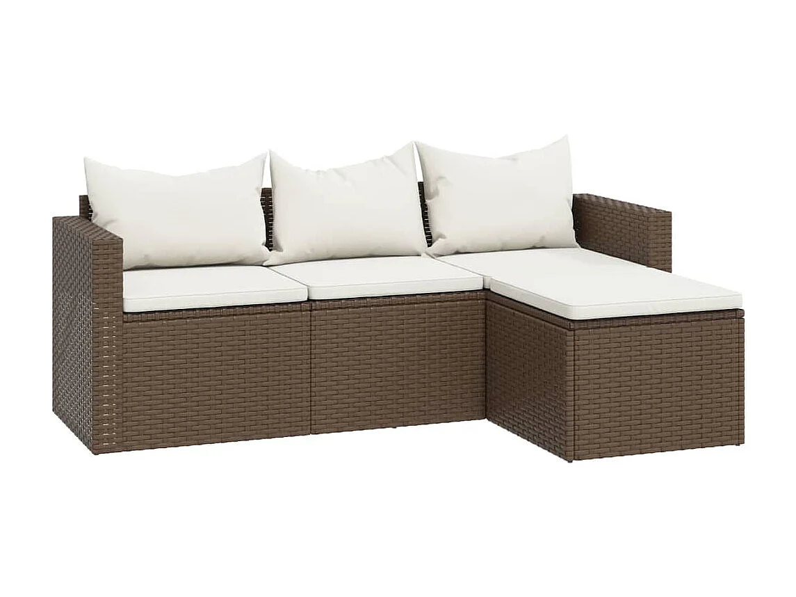 Loungeset poly rattan bruin NL35014