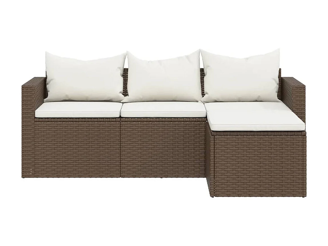Loungeset poly rattan bruin NL35014