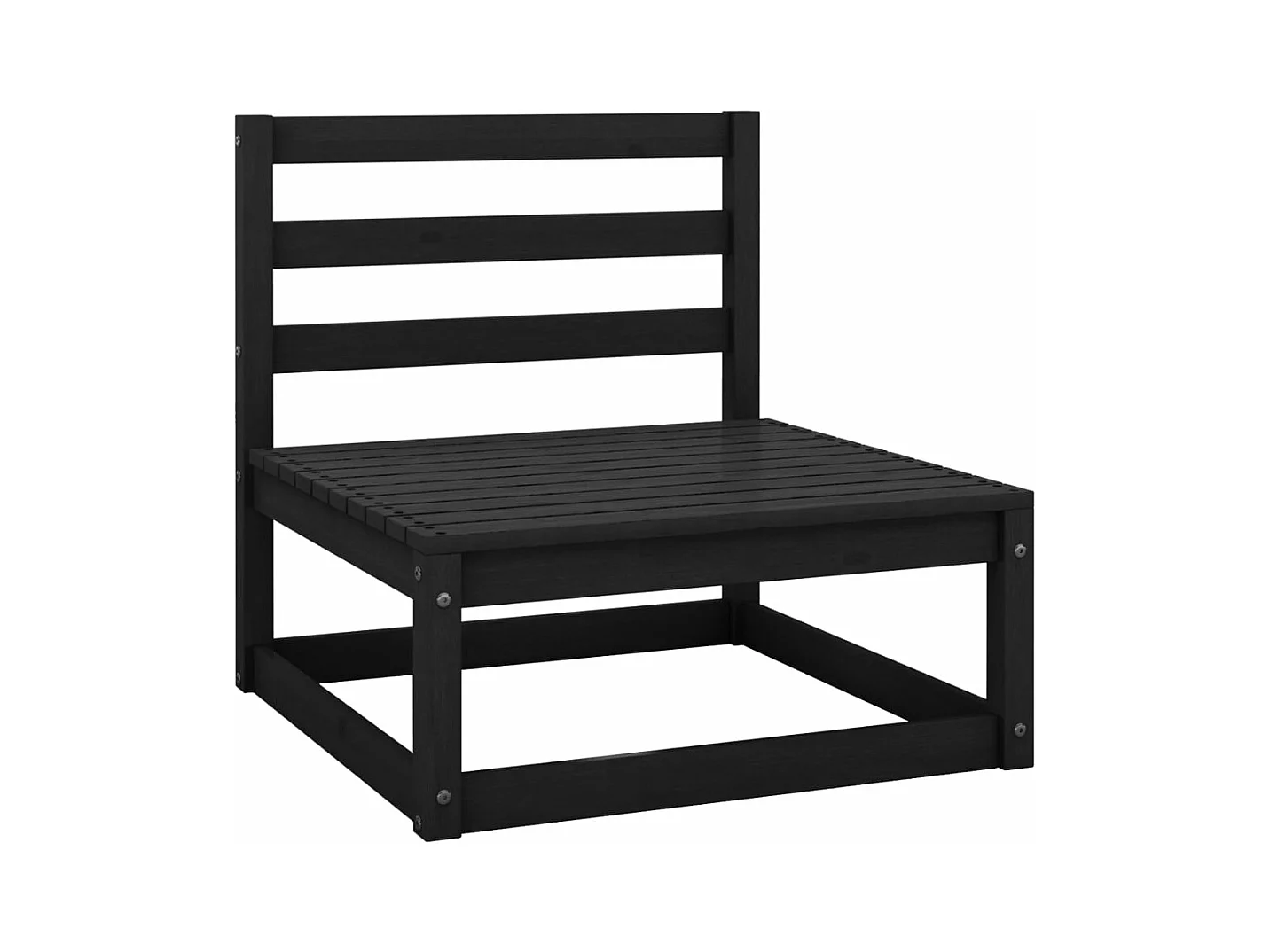 2 pcs conjunto lounge de jardim pinho maciço preto PT92653