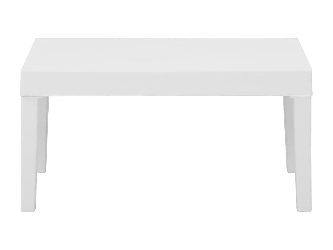 4 pcs conjunto lounge de jardim com almofadões plástico branco PT61388