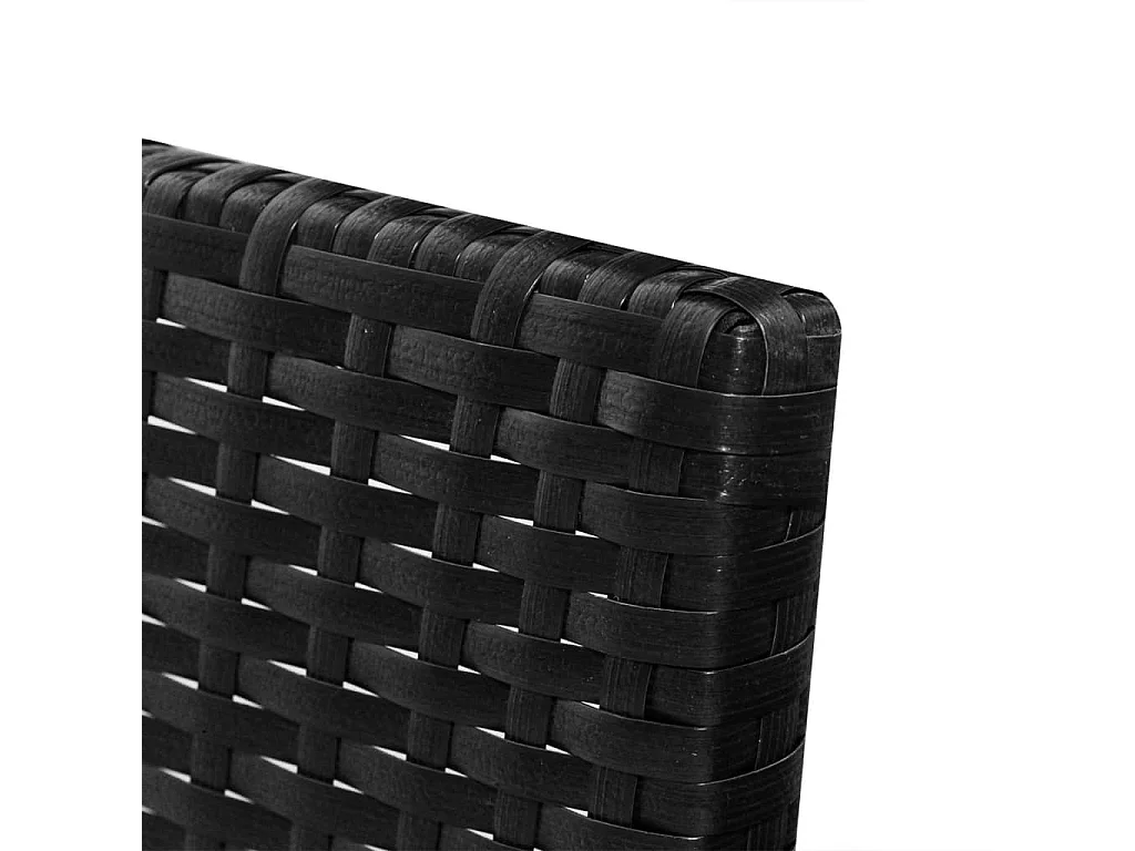 3-tlg. Garten-Sitzgruppe: Sofa + Tisch | Garten-Lounge-Set mit Auflagen Poly Rattan Schwarz -GKD530713