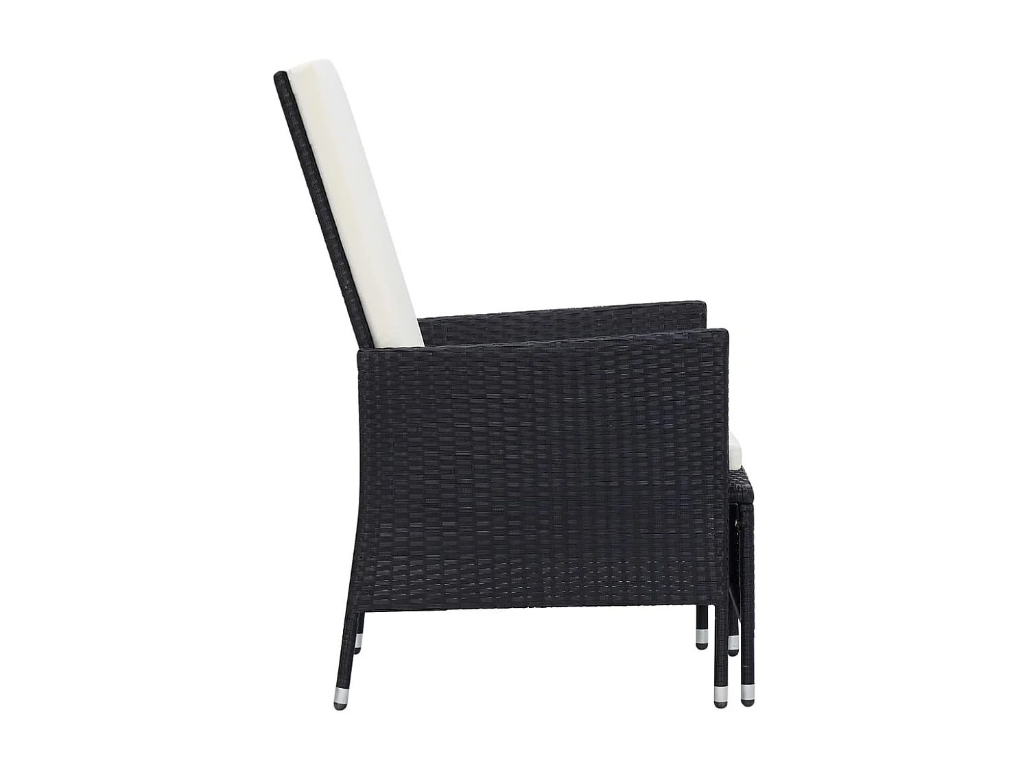 2-tlg. Garten-Sitzgruppe: Sofa + Tisch | Garten-Lounge-Set mit Kissen Poly Rattan Schwarz -GKD767643