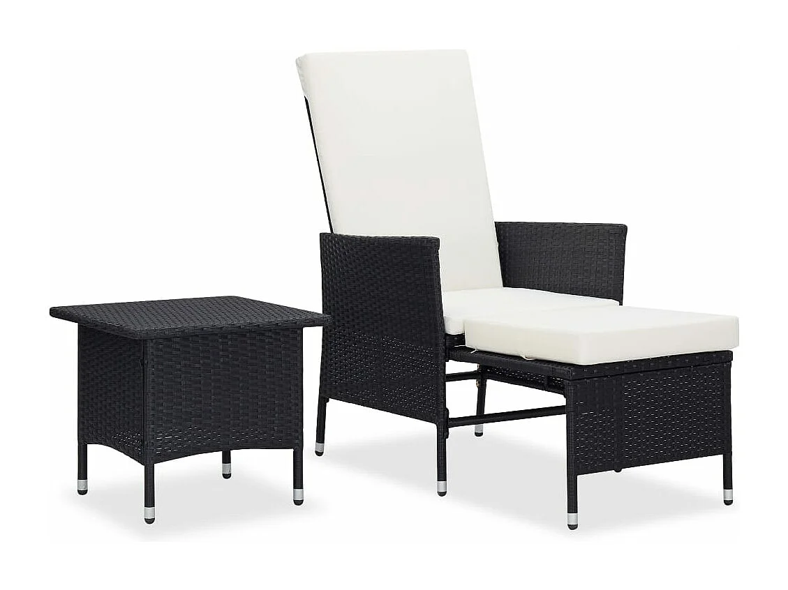 Salon de jardin 2 pcs avec coussins Résine tressée Noir BE32961
