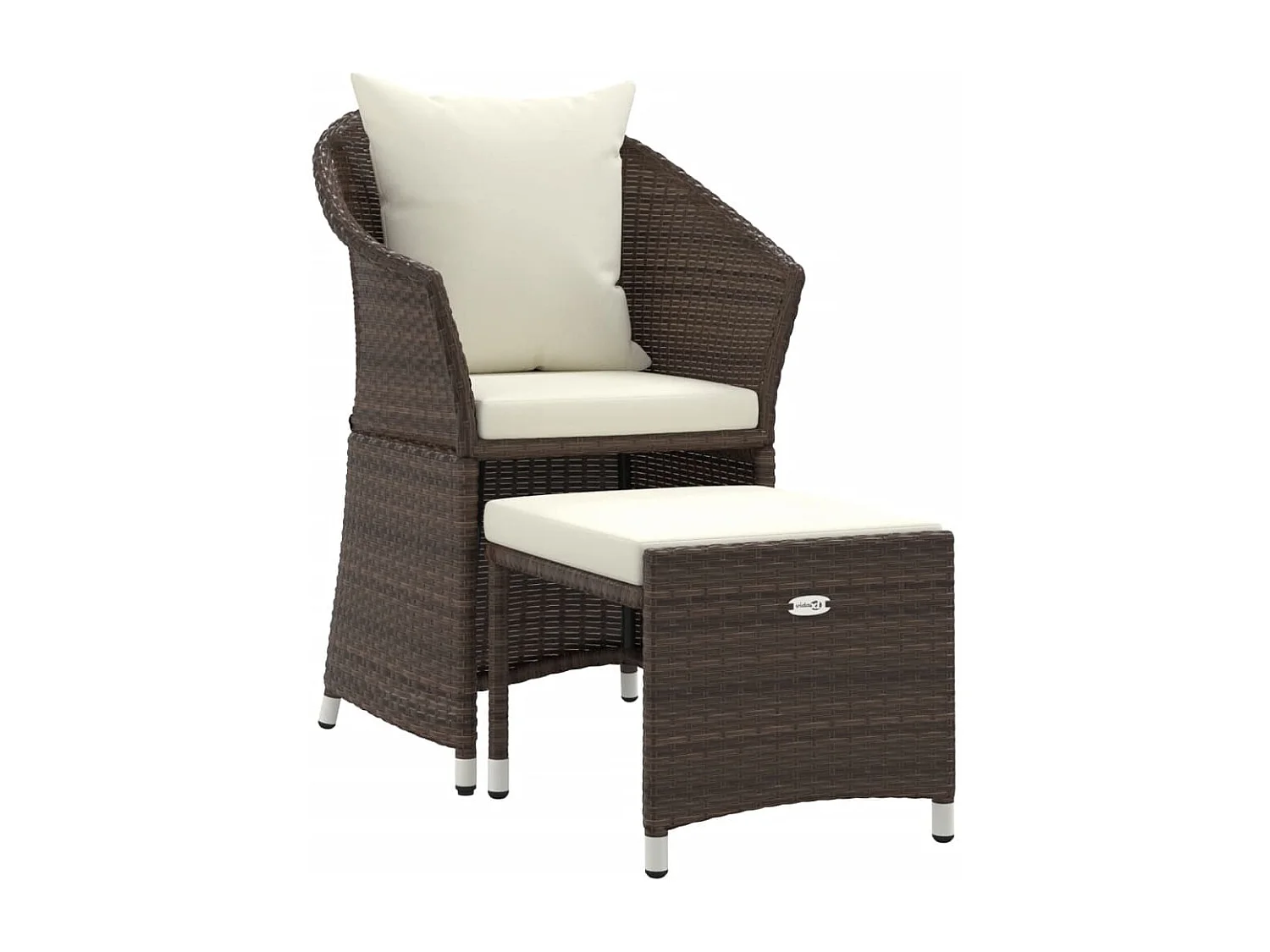 Salon de jardin 2 pcs avec coussins Marron Résine tressée BE56619