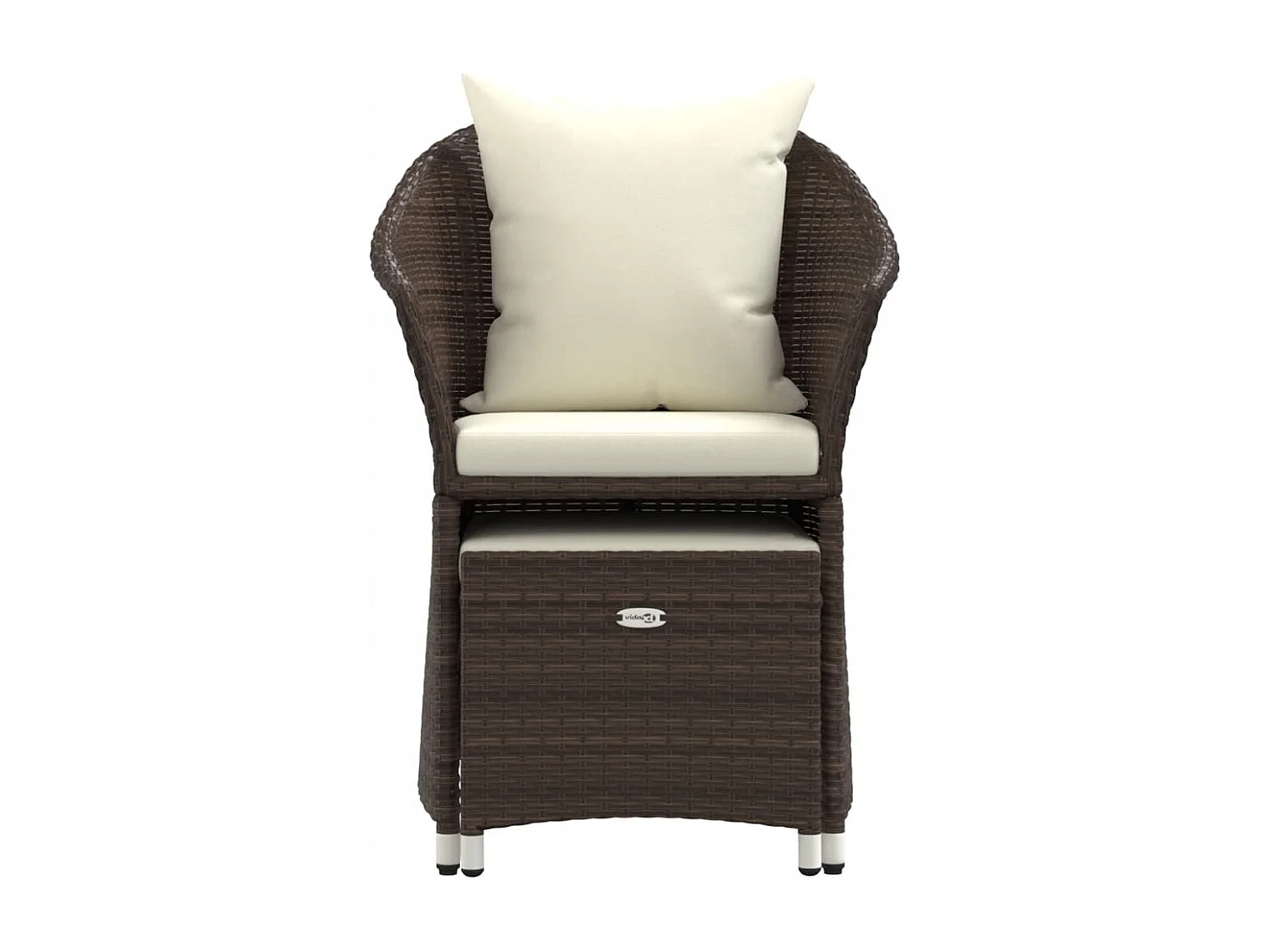 Salon de jardin 2 pcs avec coussins Marron Résine tressée BE56619