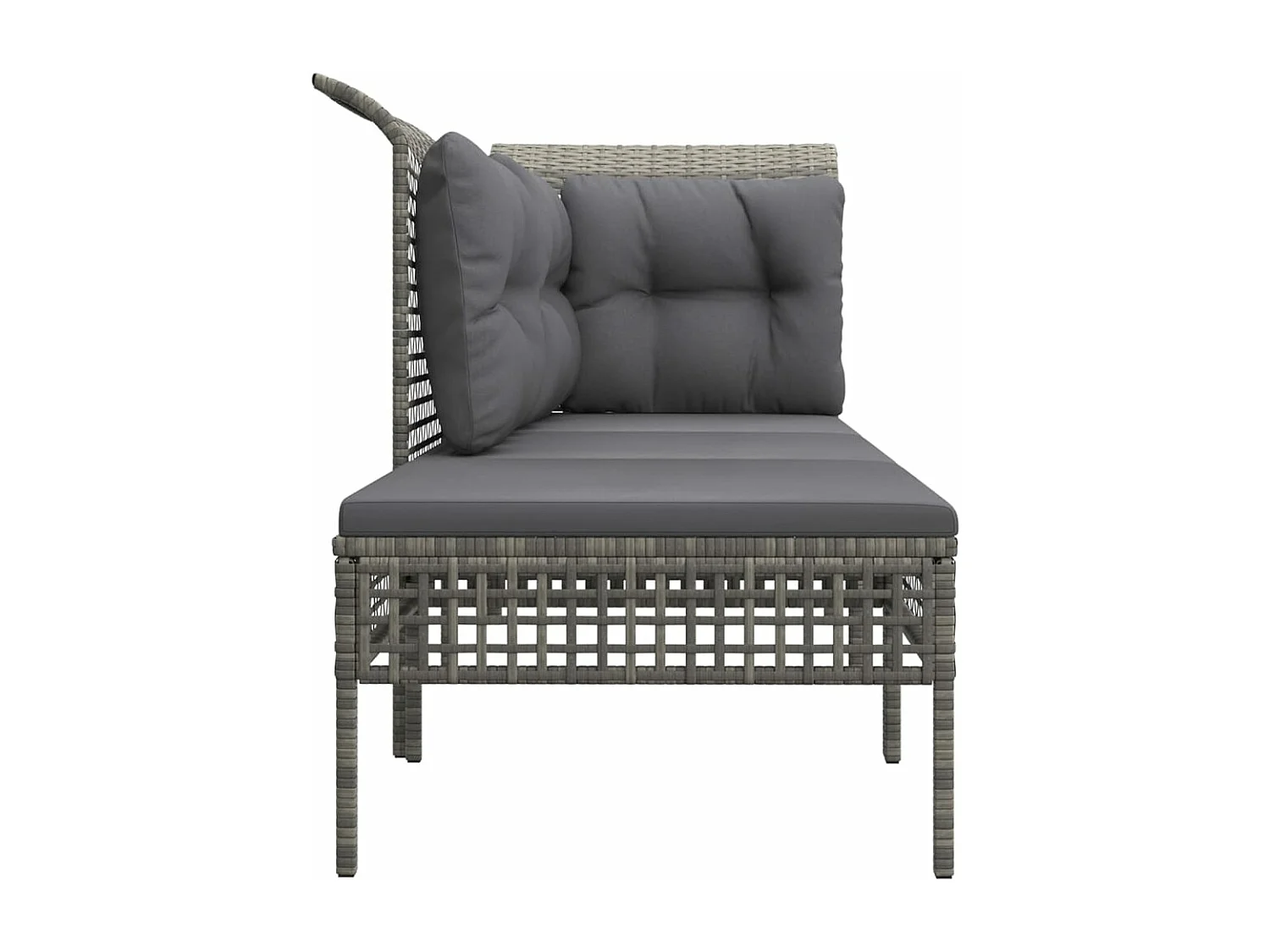 Salon de jardin 3 pcs avec coussins Gris Résine tressée BE23292