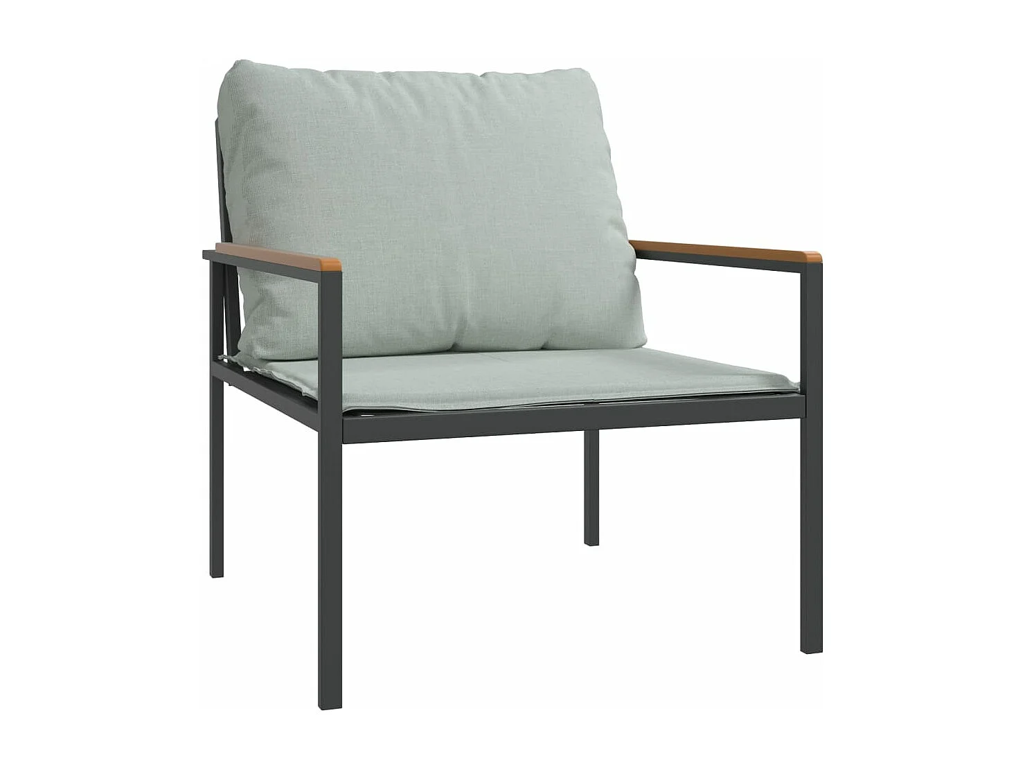 3 pcs conjunto lounge de jardim com almofadões aço antracite PT10268