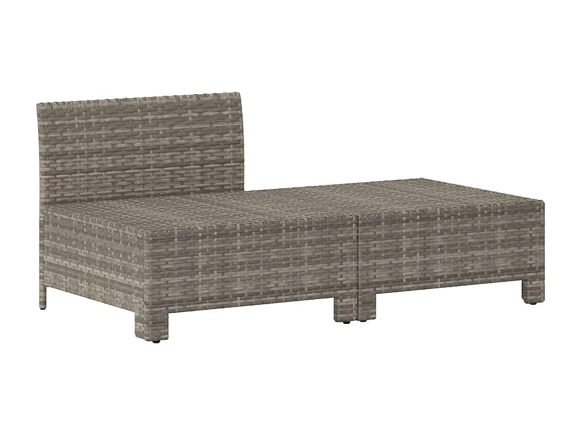 Salon de jardin 2 pcs avec coussins Gris Résine tressée BE41101