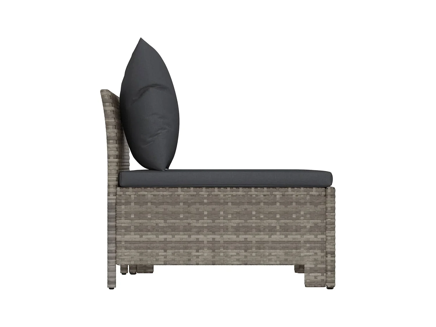 2-tlg. Garten-Sitzgruppe: Sofa + Tisch | Garten-Lounge-Set mit Kissen Grau Poly Rattan -GKD304455